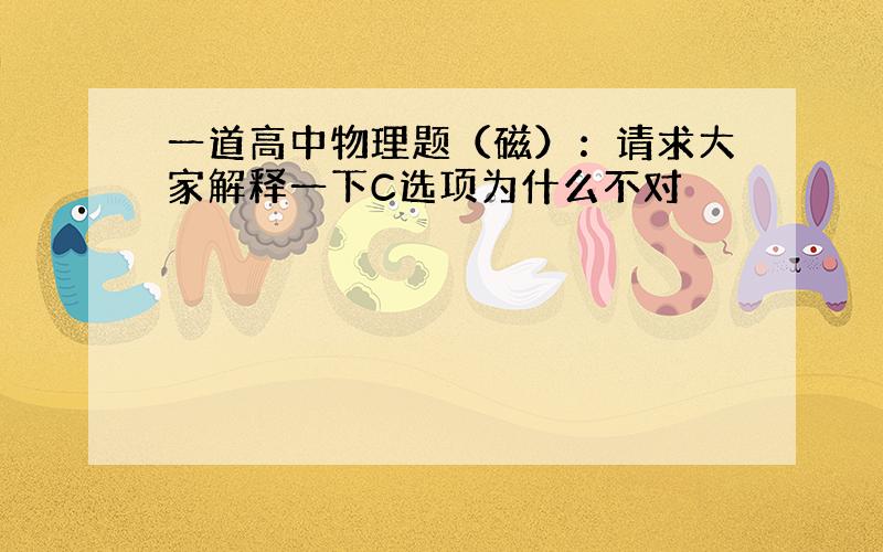 一道高中物理题（磁）：请求大家解释一下C选项为什么不对