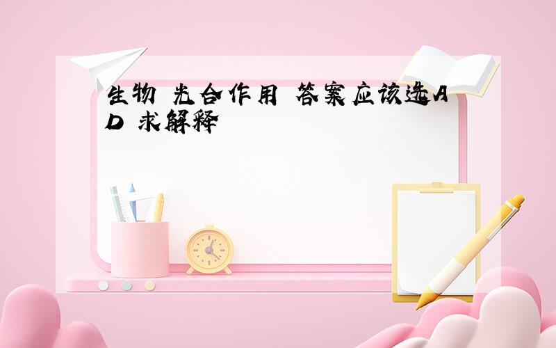 生物 光合作用 答案应该选AD 求解释