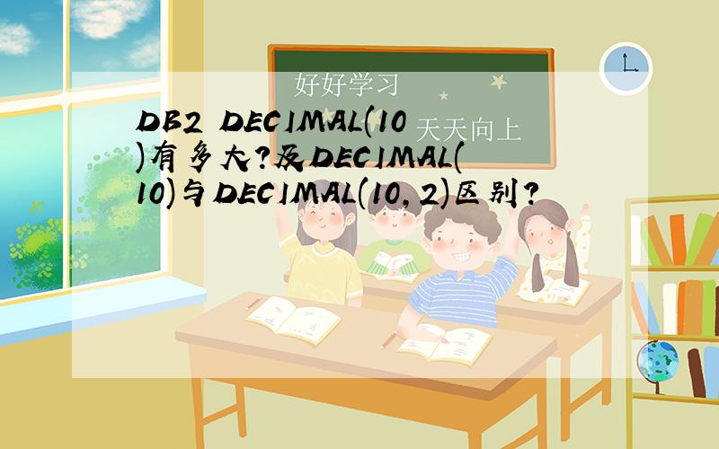 DB2 DECIMAL(10)有多大?及DECIMAL(10)与DECIMAL(10,2)区别?