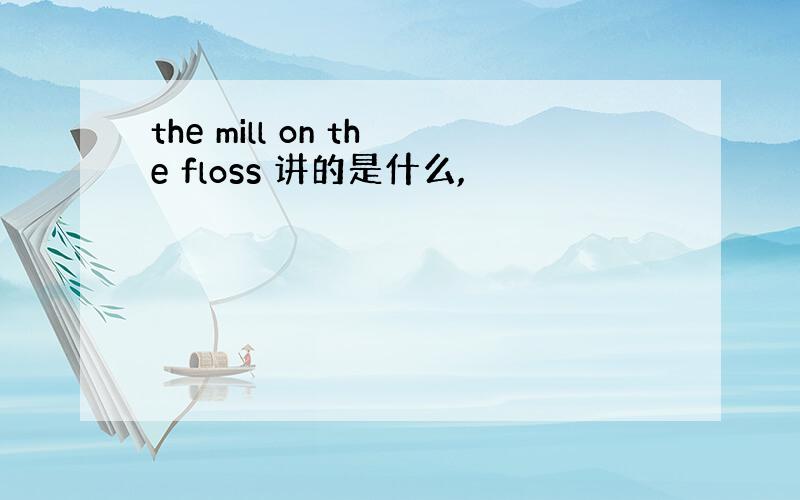 the mill on the floss 讲的是什么,