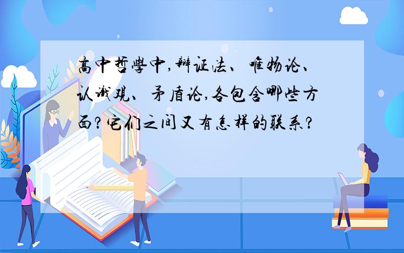 高中哲学中,辩证法、唯物论、认识观、矛盾论,各包含哪些方面?它们之间又有怎样的联系?