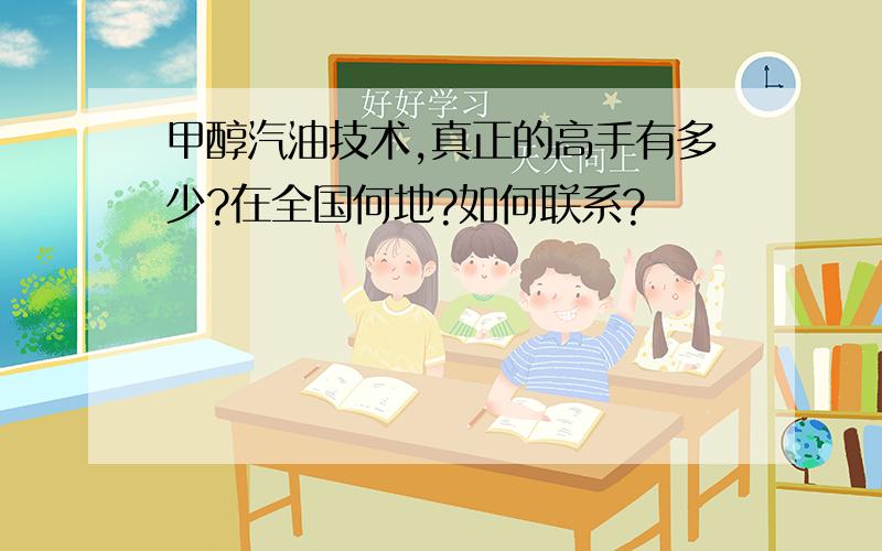 甲醇汽油技术,真正的高手有多少?在全国何地?如何联系?