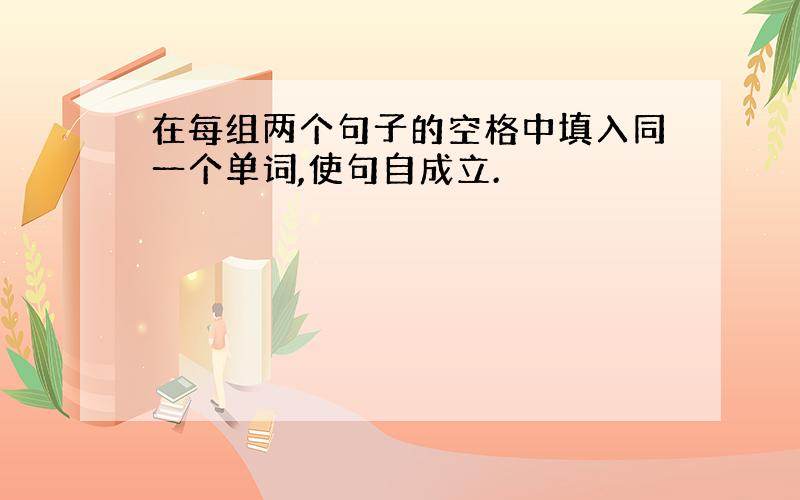 在每组两个句子的空格中填入同一个单词,使句自成立.