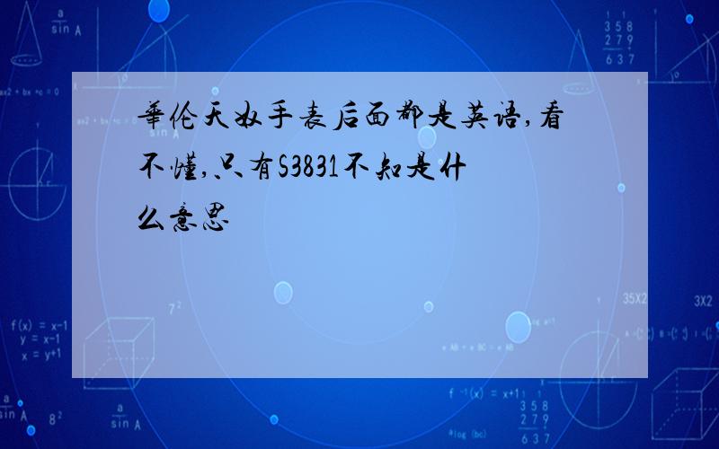 华伦天奴手表后面都是英语,看不懂,只有S3831不知是什么意思