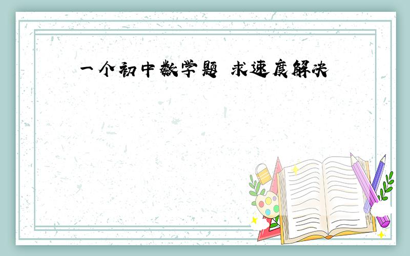 一个初中数学题 求速度解决