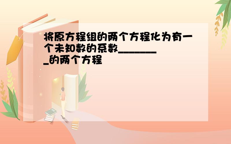 将原方程组的两个方程化为有一个未知数的系数________的两个方程