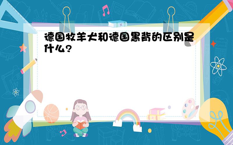 德国牧羊犬和德国黑背的区别是什么?