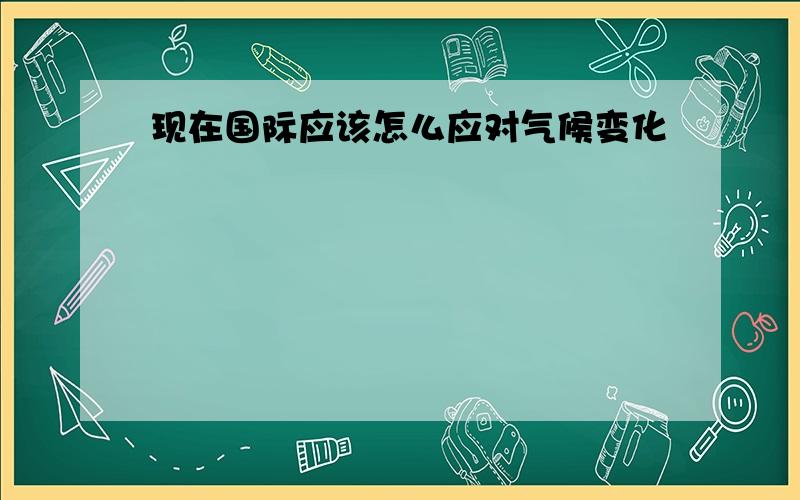 现在国际应该怎么应对气候变化