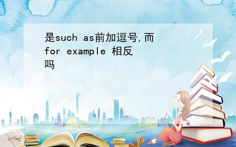 是such as前加逗号,而for example 相反吗