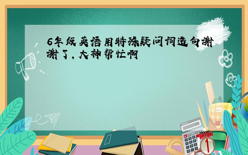 6年级英语用特殊疑问词造句谢谢了,大神帮忙啊