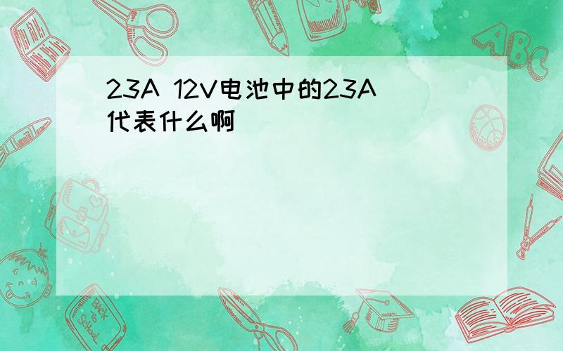 23A 12V电池中的23A代表什么啊