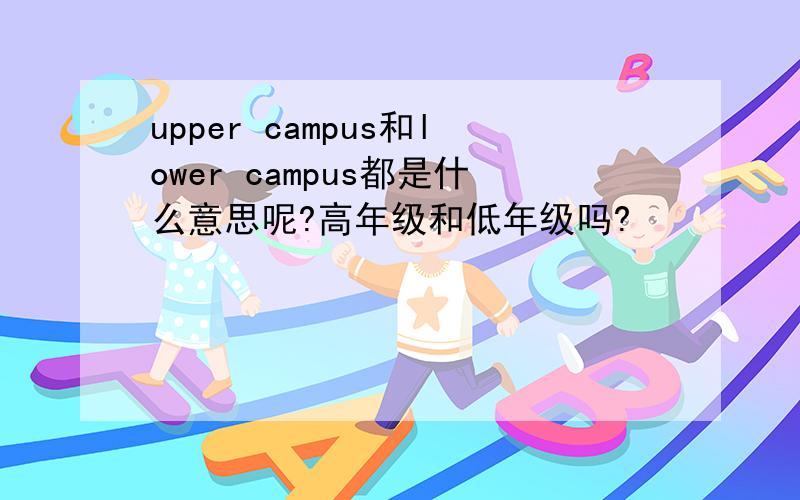 upper campus和lower campus都是什么意思呢?高年级和低年级吗?