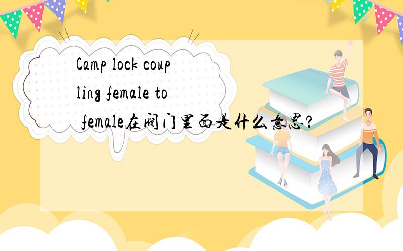 Camp lock coupling female to female在阀门里面是什么意思?