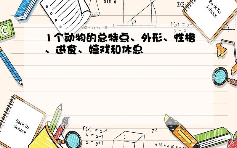 1个动物的总特点、外形、性格、进食、嬉戏和休息