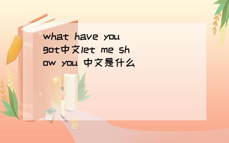 what have you got中文let me show you 中文是什么