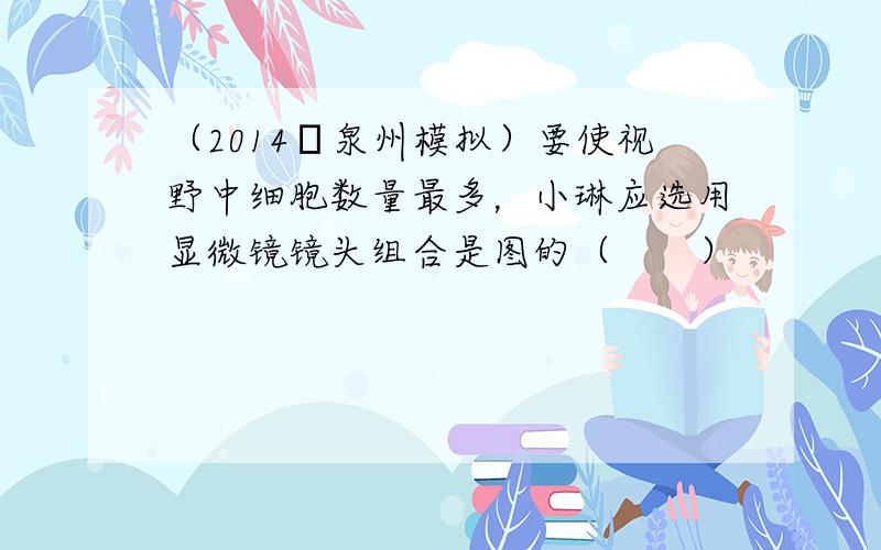 （2014•泉州模拟）要使视野中细胞数量最多，小琳应选用显微镜镜头组合是图的（　　）