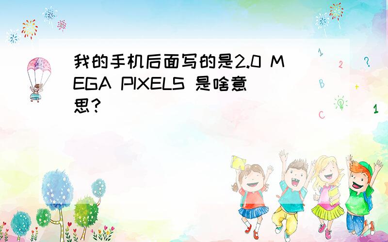 我的手机后面写的是2.0 MEGA PIXELS 是啥意思?