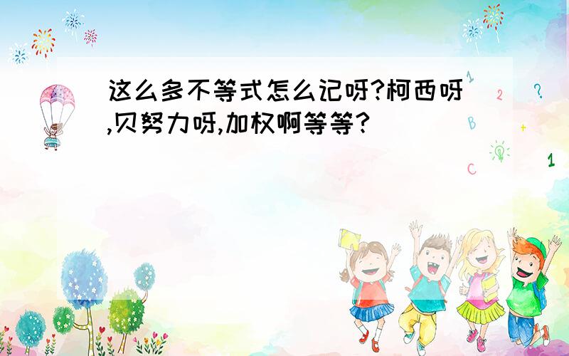 这么多不等式怎么记呀?柯西呀,贝努力呀,加权啊等等?