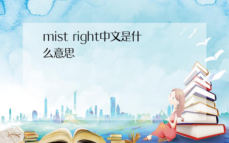 mist right中文是什么意思