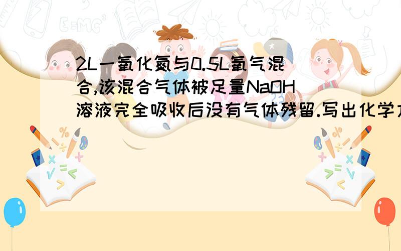 2L一氧化氮与0.5L氧气混合,该混合气体被足量NaOH溶液完全吸收后没有气体残留.写出化学方程式