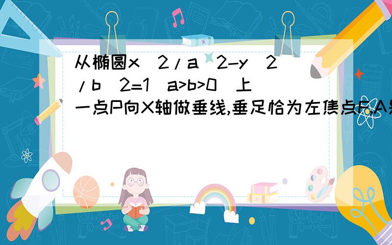 从椭圆x^2/a^2-y^2/b^2=1(a>b>0)上一点P向X轴做垂线,垂足恰为左焦点F,A是椭圆与X轴正半轴的焦点