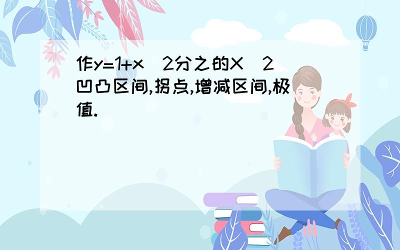 作y=1+x^2分之的X^2凹凸区间,拐点,增减区间,极值.