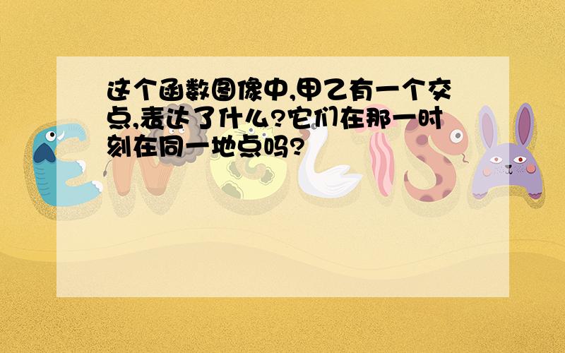 这个函数图像中,甲乙有一个交点,表达了什么?它们在那一时刻在同一地点吗?