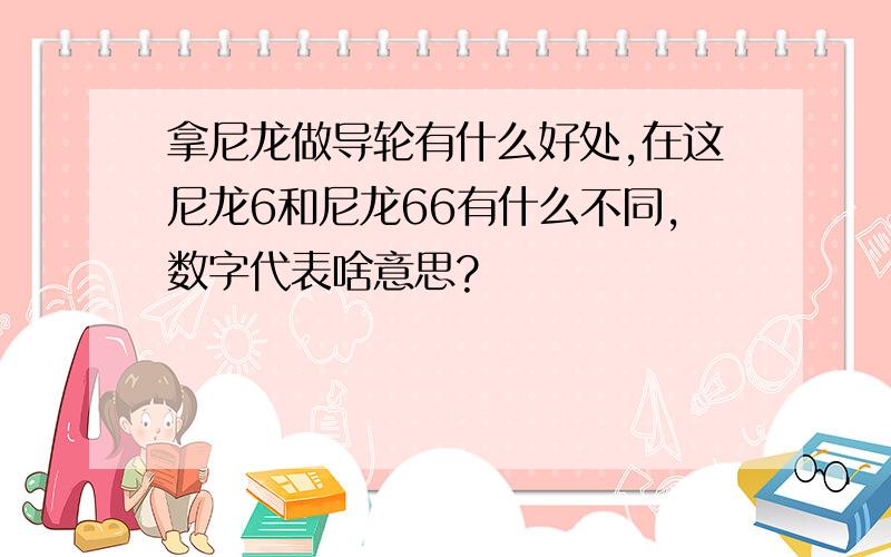 拿尼龙做导轮有什么好处,在这尼龙6和尼龙66有什么不同,数字代表啥意思?