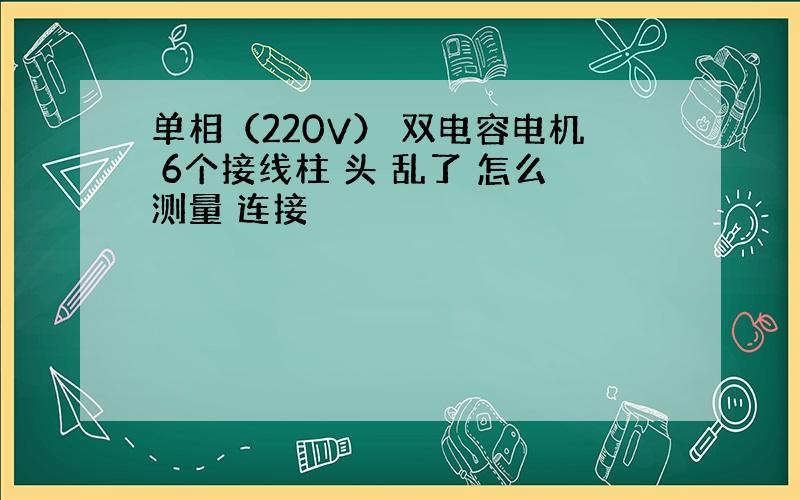 单相（220V） 双电容电机 6个接线柱 头 乱了 怎么测量 连接