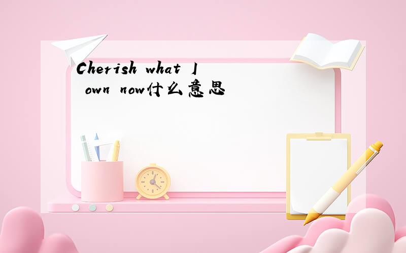 Cherish what I own now什么意思