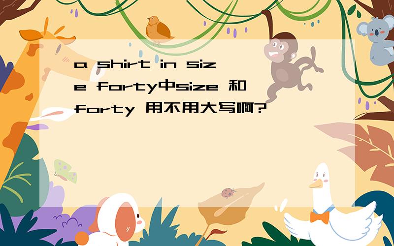 a shirt in size forty中size 和forty 用不用大写啊?