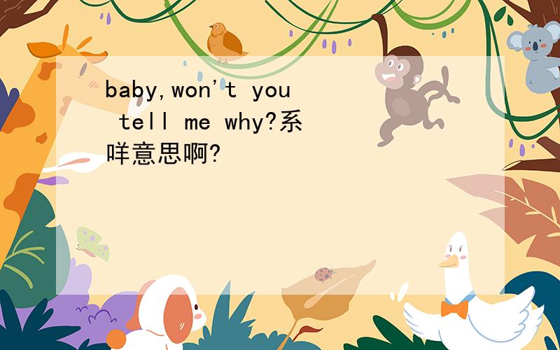 baby,won't you tell me why?系咩意思啊?