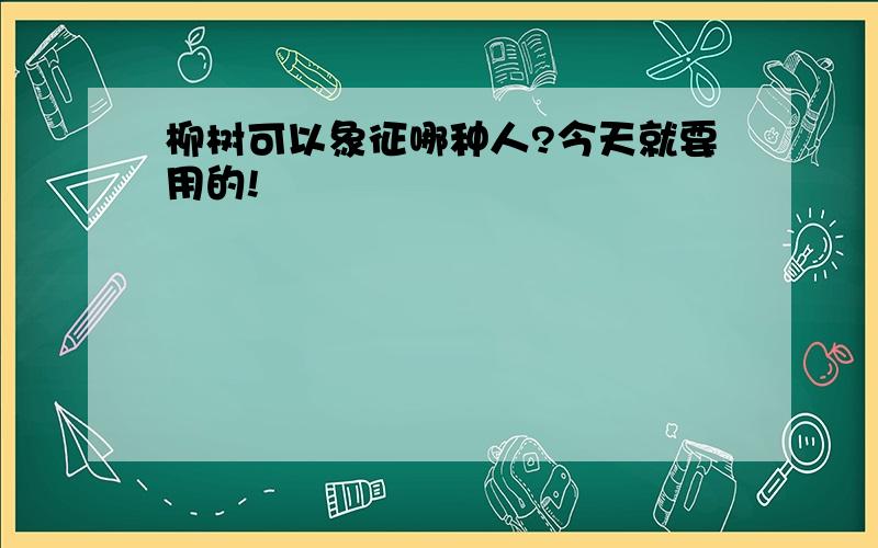 柳树可以象征哪种人?今天就要用的!