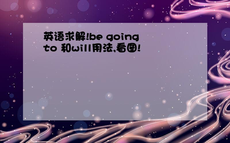 英语求解!be going to 和will用法,看图!