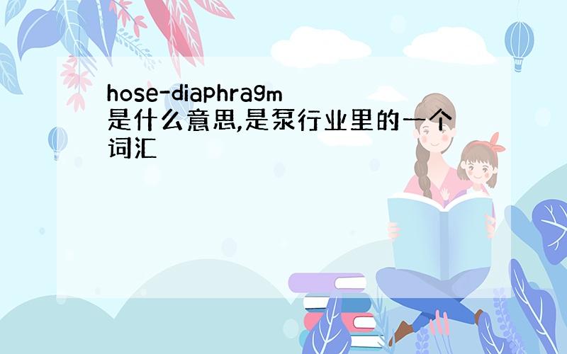 hose-diaphragm是什么意思,是泵行业里的一个词汇