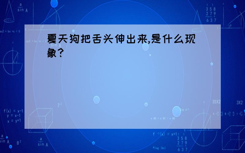 夏天狗把舌头伸出来,是什么现象?