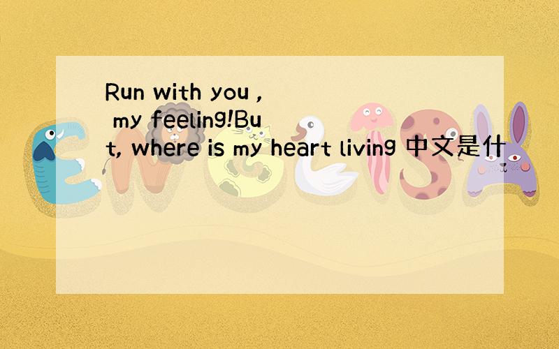 Run with you , my feeling!But, where is my heart living 中文是什