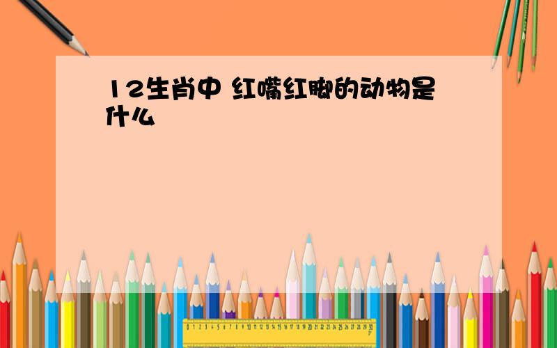 12生肖中 红嘴红脚的动物是什么