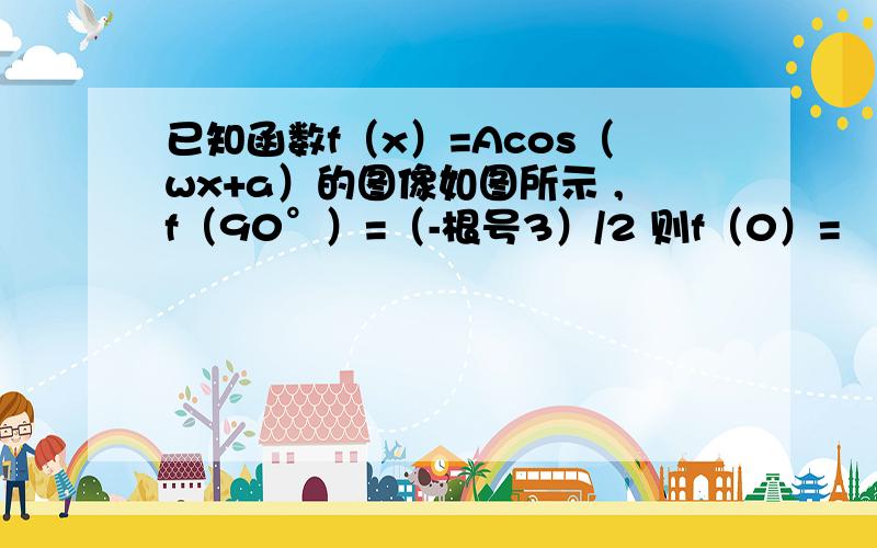 已知函数f（x）=Acos（wx+a）的图像如图所示 ,f（90°）=（-根号3）/2 则f（0）=