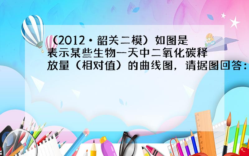 （2012•韶关二模）如图是表示某些生物一天中二氧化碳释放量（相对值）的曲线图，请据图回答：