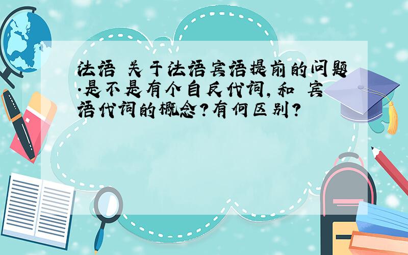 法语 关于法语宾语提前的问题.是不是有个自反代词,和 宾语代词的概念?有何区别?