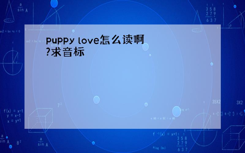 puppy love怎么读啊?求音标