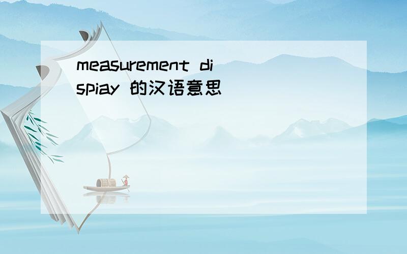 measurement dispiay 的汉语意思