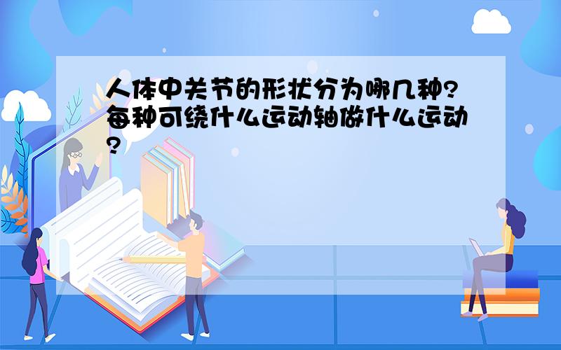 人体中关节的形状分为哪几种?每种可绕什么运动轴做什么运动?