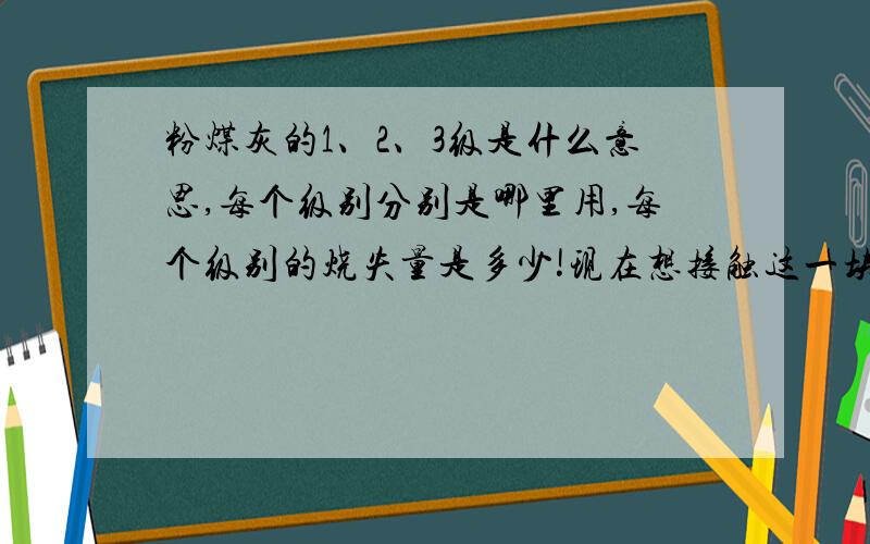 粉煤灰的1、2、3级是什么意思,每个级别分别是哪里用,每个级别的烧失量是多少!现在想接触这一块!价格