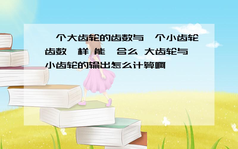 一个大齿轮的齿数与一个小齿轮齿数一样 能啮合么 大齿轮与小齿轮的输出怎么计算啊