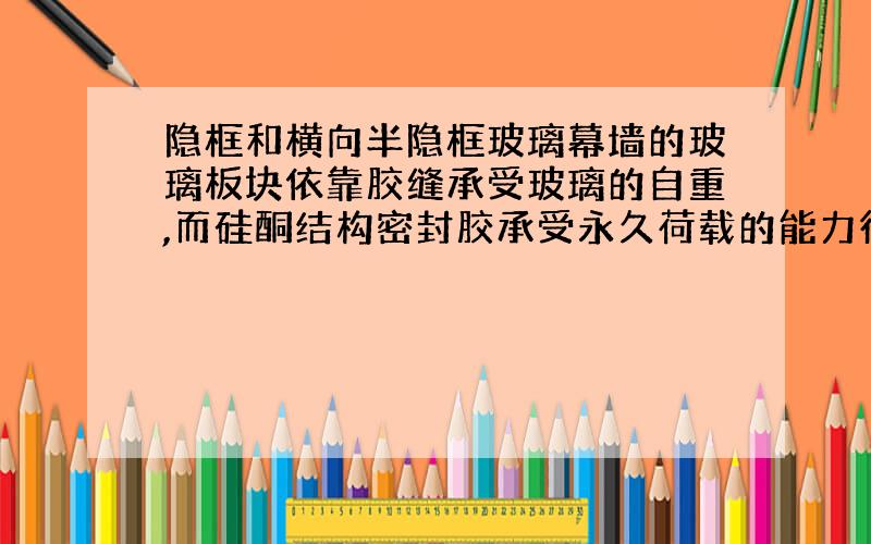 隐框和横向半隐框玻璃幕墙的玻璃板块依靠胶缝承受玻璃的自重,而硅酮结构密封胶承受永久荷载的能力很低,所以应在每块玻璃下端设