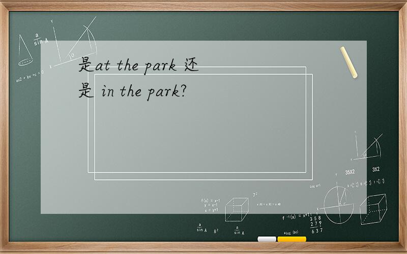 是at the park 还是 in the park?