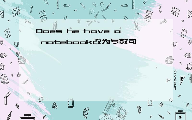 Does he have a notebook改为复数句