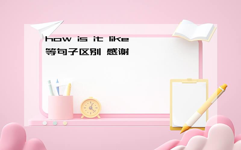 how is it like等句子区别 感谢